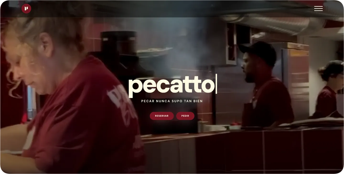 Captura de la web del restaurante Pecatto Burger